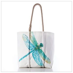 Sea Bags Maine Watercolor Dragonfly Tote NWT